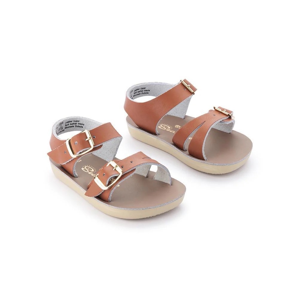 Saltwater Size 2 Baby Girls Brown Leather Sandals